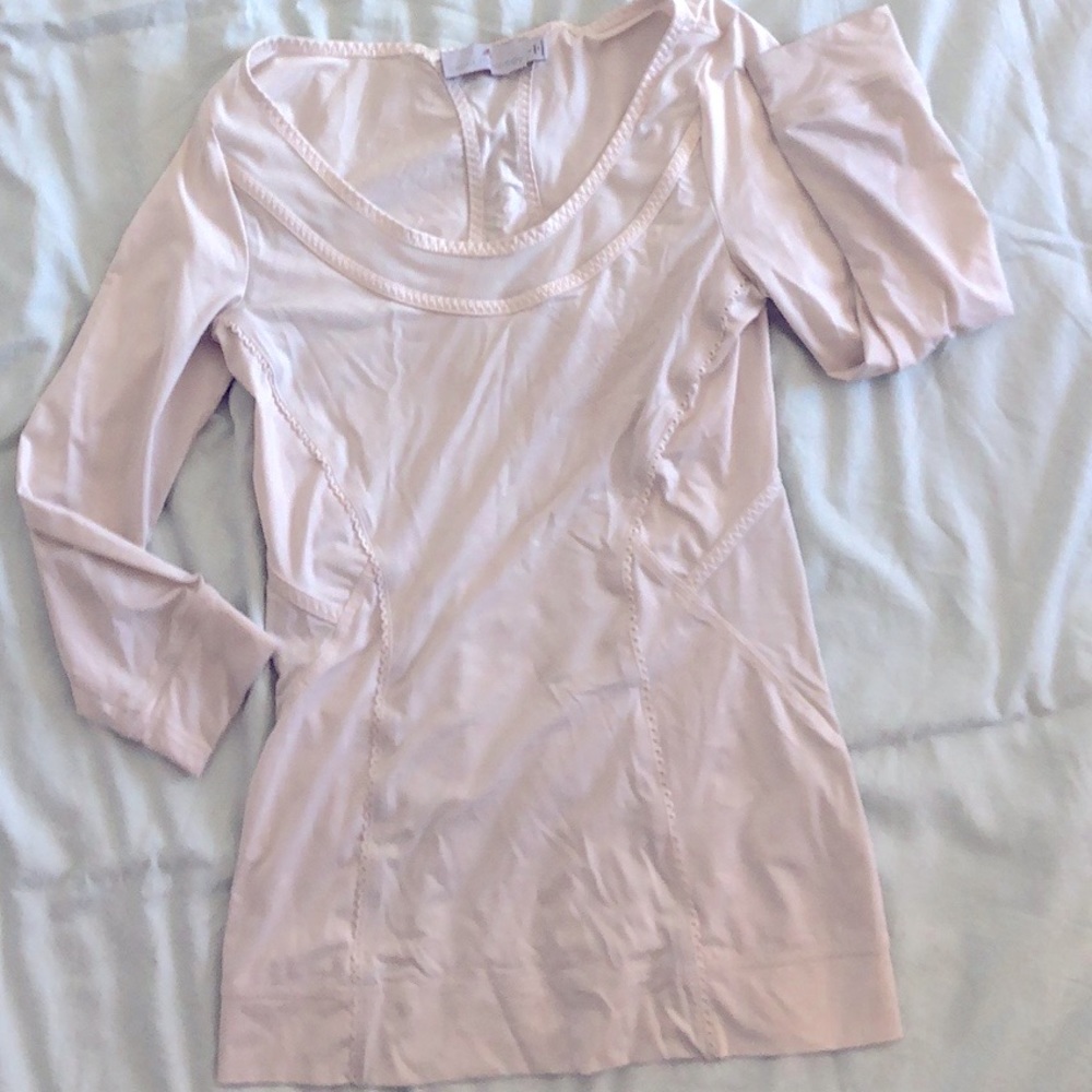 Adidas Stella McCartney Scoop Neck White Mesh Shirt 3/4 Sleeve Tennis Top